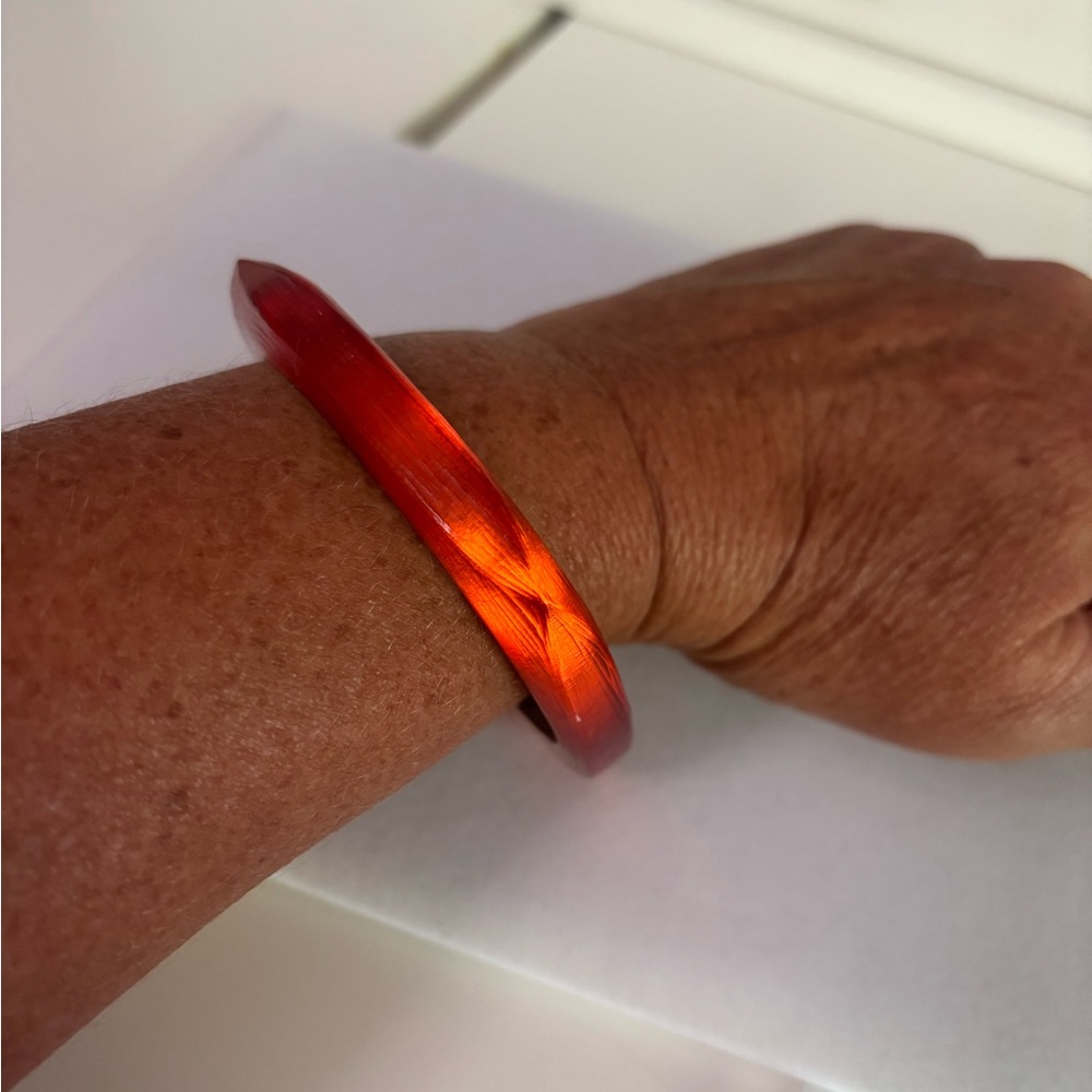 Alexis Bittar Deep Orange Lucite Bangle.